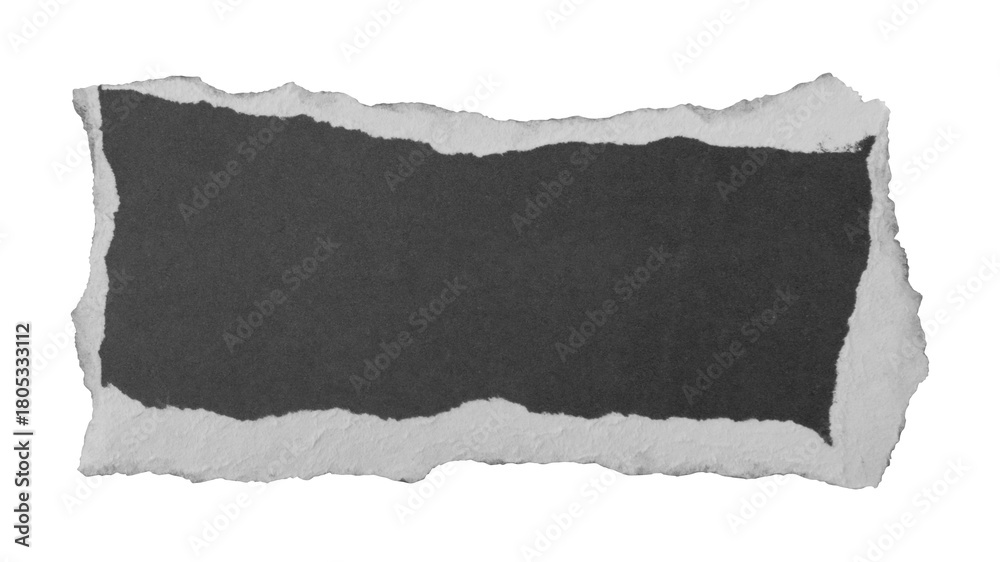Obraz premium Black torn paper edge sheet isolated on transparent background