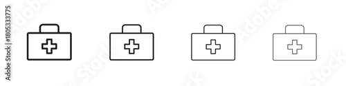 Doctor bag icons vector logo illustration simple design. Web UI design.