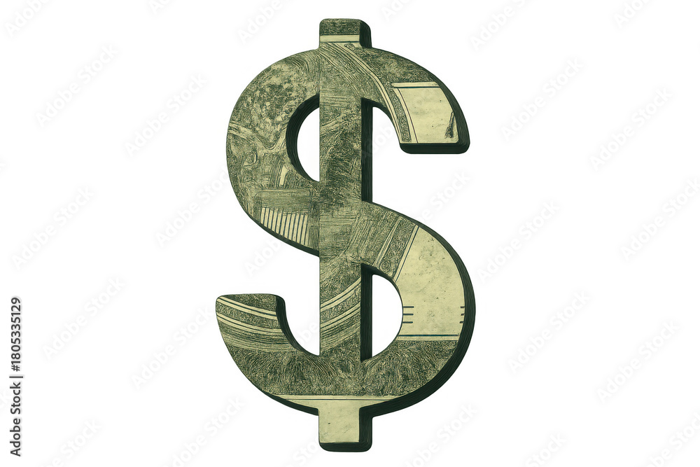 Obraz premium Dollar sign with agricultural land and crops, symbolizing green economy, farm investment, and sustainable wealth