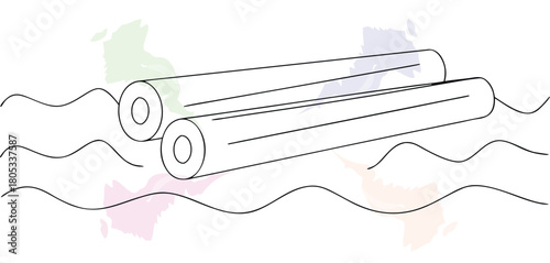 Logs floating on water