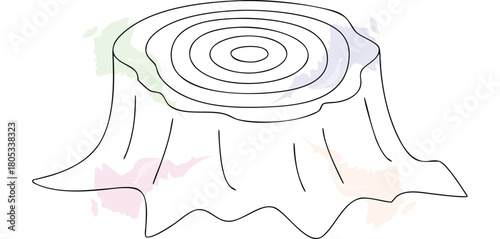 Simple Tree Stump Drawing
