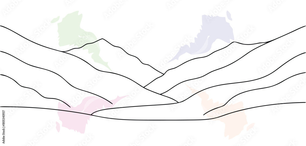 Fototapeta premium Simple Mountain Landscape Design