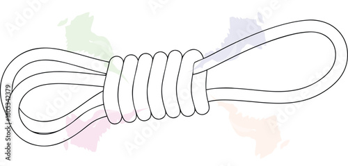Simple Coiled Rope Line Art Drawing