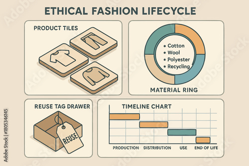 Ethical fashion lifecycle: product design, material use, and reuse strategies