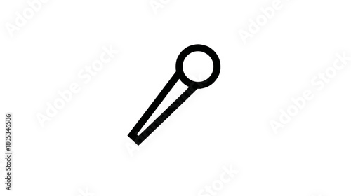 Minimalist black line art map pin icon for location, navigation, and destination pointer. Simple GPS symbol isolated.