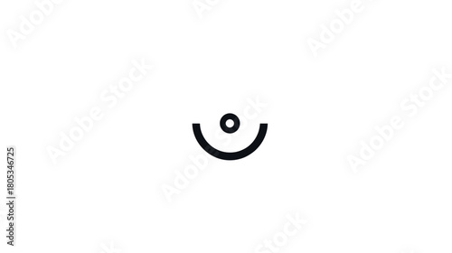Abstract smiling face icon, minimalist vector symbol for happiness, positive feedback, satisfaction, and good user experience.