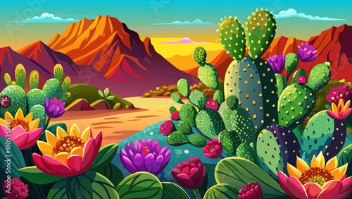 Very beautiful cluster of poppy blossoms flourishing in the New Mexico landscape, showcasing vivid petals, warm desert sunlight, and a serene natural setting across open terrain.