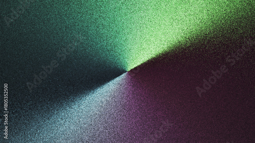 Harmonious grainy gradient with symmetrical color shift created from thousands of individual dots. Centered glow that expands outward with smooth noise texture for modern digital art visual. Vector