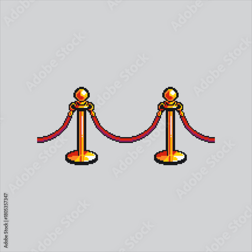 Pixel art illustration Rope Barrier. Pixelated Museum Barrier. Museum Rope Barrier Icon pixelated for the pixel art game and icon for website and video game. old school retro.