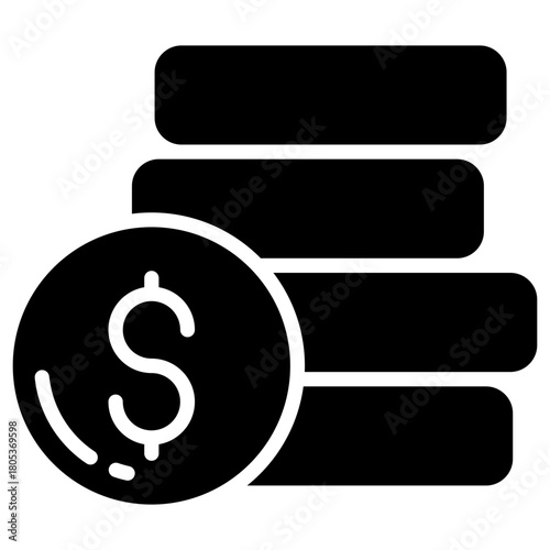 Dollar Coin Icon Element For Design