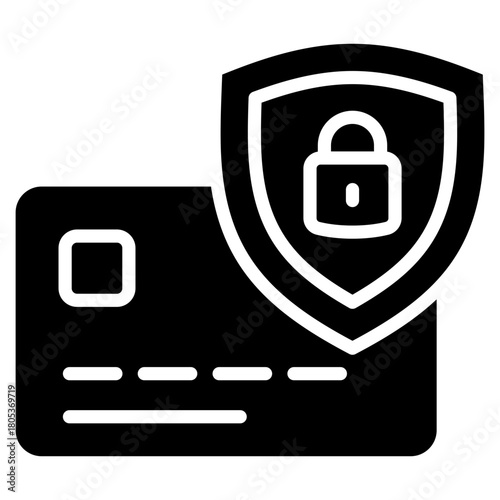 Secured Card Icon Element For Design