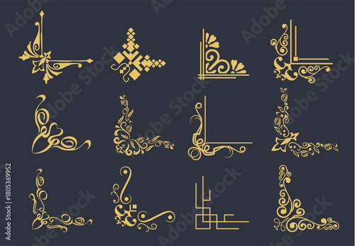 Golden Vintage Ornate Flourish Scrolls
