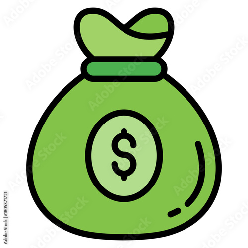 Money Bag Icon Element For Design