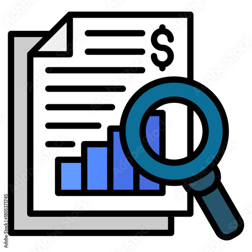 Financial Report Icon Element For Design