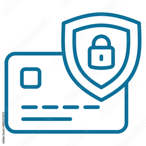 Secured Card Icon Element For Design