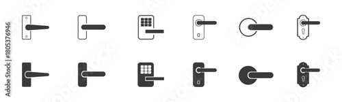 Slika na platnu Door handle icon set