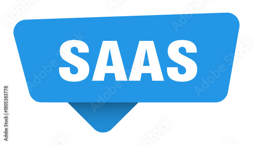 saas sticker. saas blue sign isolated on transpatent background