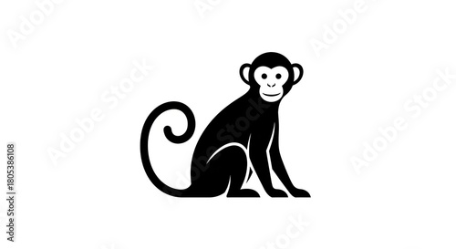 Stylized monkey illustration on white background