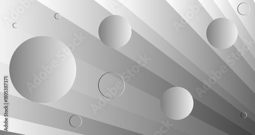 Abstract radial striped geometric grey gradient background with smooth layered bands creating a modern minimalist backdrop