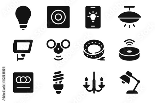 Led rgb desk light switch icon vector lighting floodlight smart icons