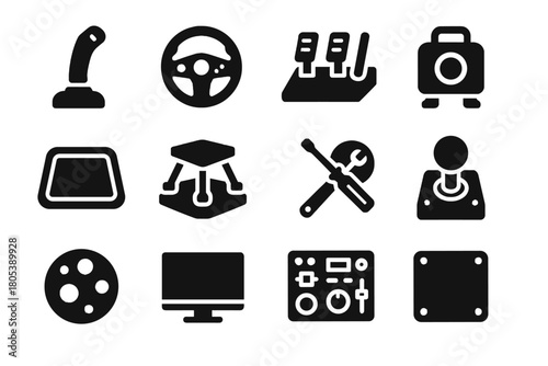 Set mat training vector simulation vr icon force wheel flight calibration marker