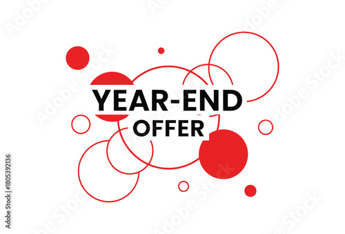 The words 'Year-End Offer' are displayed in bold black letters against a white background with red circles and outlines.