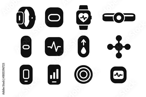 Icons vector pod circulation health body wearable block icon module adhesive indicator