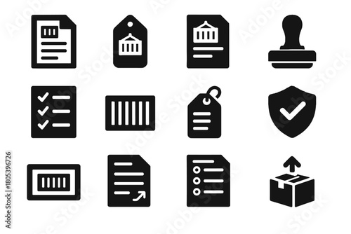 Tile collection shipment icon freight sheet shape id vector form checklist sorting