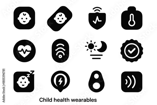 Icon motion tile sleep signal icons health compact vector rhythm child comfort