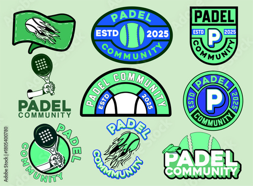 Get an instant identity with this 6-design bundle of classic and fun vintage-style logos for Padel Clubs. These versatile vector templates are ready for quick use and easy color customization