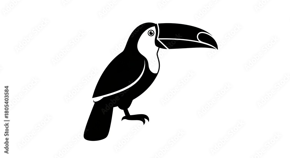 Fototapeta premium Toucan silhouette isolated on white background