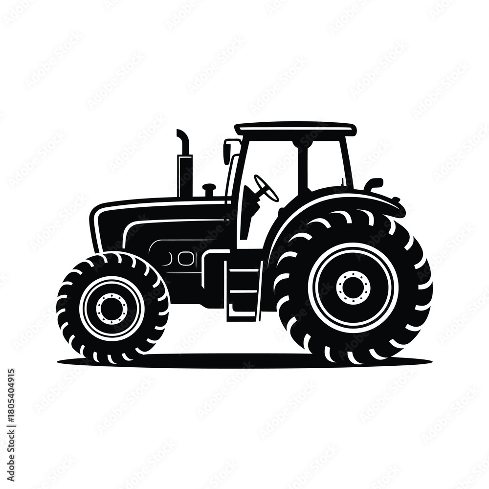 Obraz premium Classic farm tractor silhouette