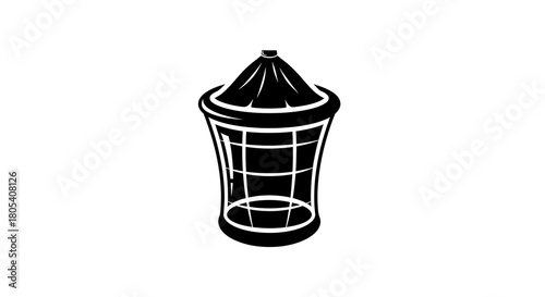 Trash can icon black and white