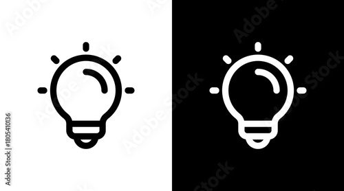 Light Bulb With Icon Set Design