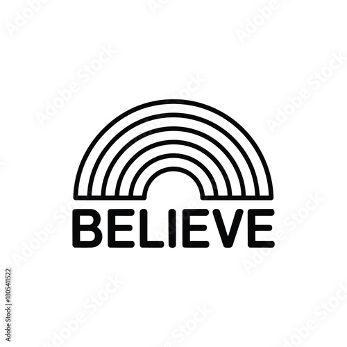 Believe rainbow silhouette