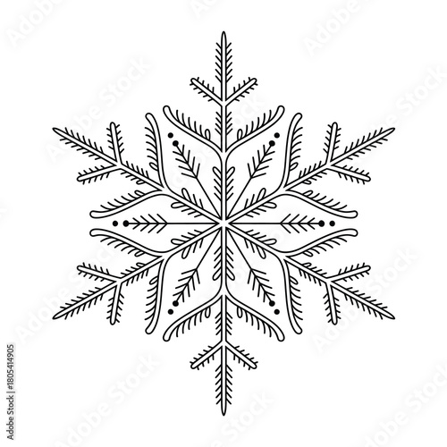 Intricate snowflake design silhouette