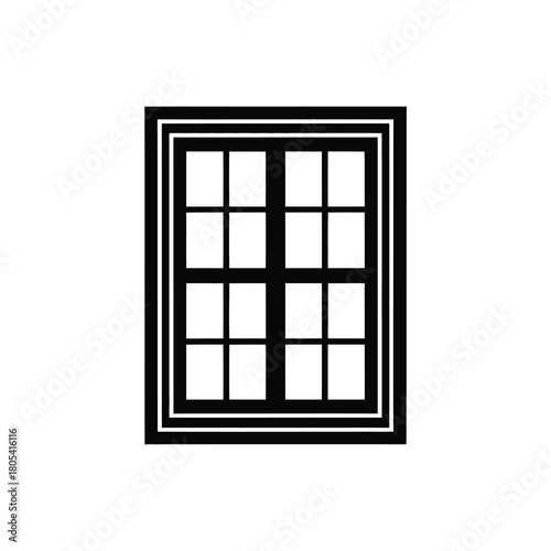 Classic multi pane window silhouette