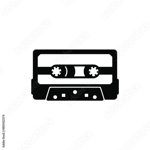 Retro cassette tape silhouette