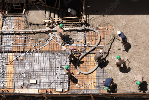 Deployment of concrete and materials of construction.