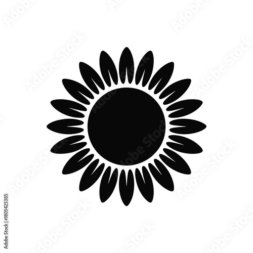 Simple black sunflower silhouette