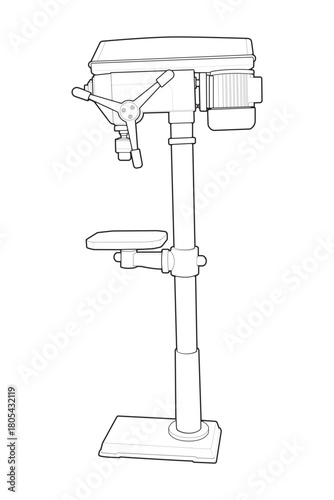 black and white drill press machine clip art preview