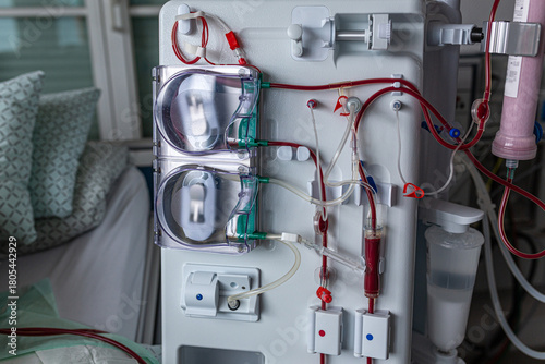 Germany, Bavaria, Munich, Portrait photograph of a man in the dialysis unit of a hospital