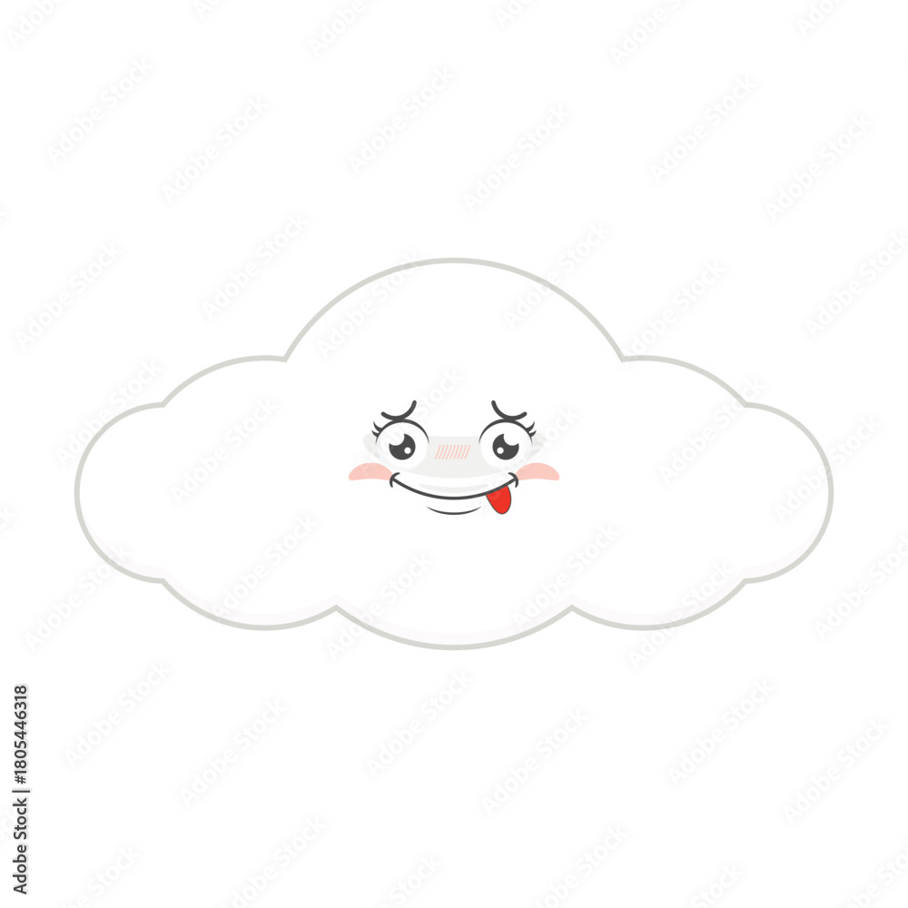 Fototapeta premium cloud doubt face cartoon cute