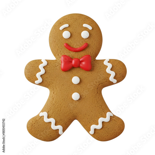 christmas gingerbread man isolated on a transparent or white background. PNG
