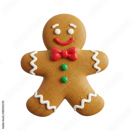 christmas gingerbread man isolated on a transparent or white background. PNG