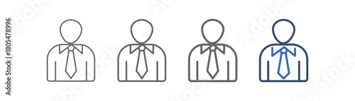 
outline icon sheet businessman with person and tie design