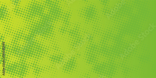 Dots halftone green color pattern gradient texture with technology digital background. Dots pop art comics with nature graphic design