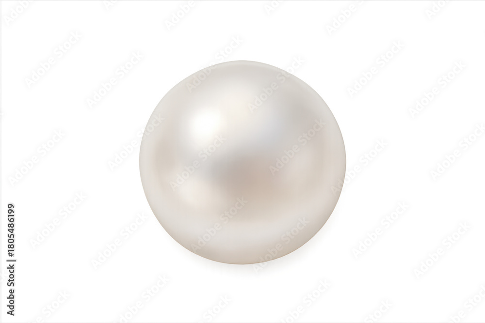 Obraz premium White round luxury pearl with transparent background