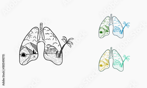 fresh natural lung vector illustration