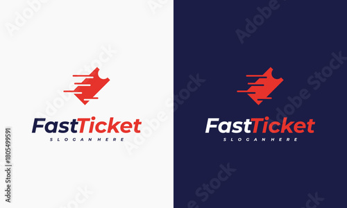 fast ticket logo designs concept vector, Ticket logo symbol